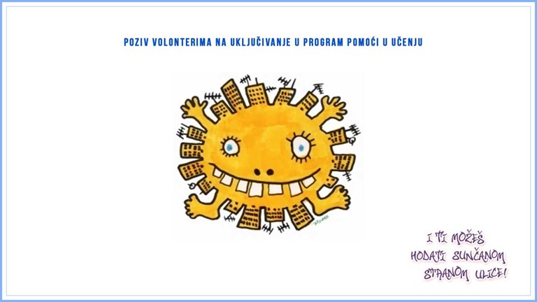 POZIV VOLONTERIMA NA UKLJUČIVANJE U PROGRAM POMOĆI U UČENJU